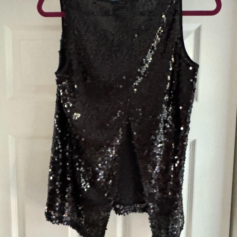 Express Sequin Split Back Tank - Picture 2 of 5